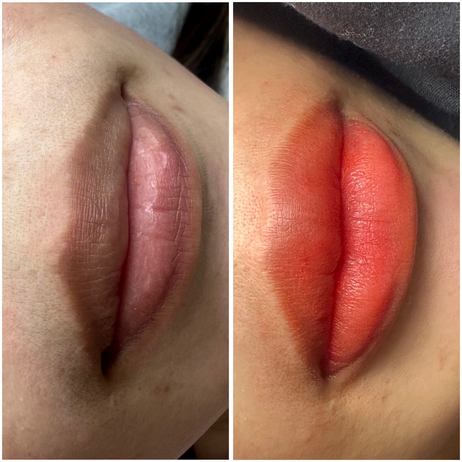 Lip blush color before and after by Candy — @iicandy_permanent